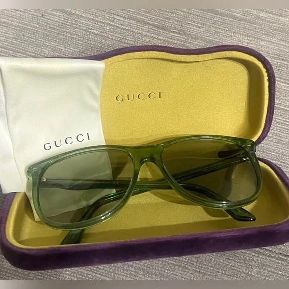 Authentic Gucci  Sunglasses - Green | Oversized Frame | New - Picture 6 of 9